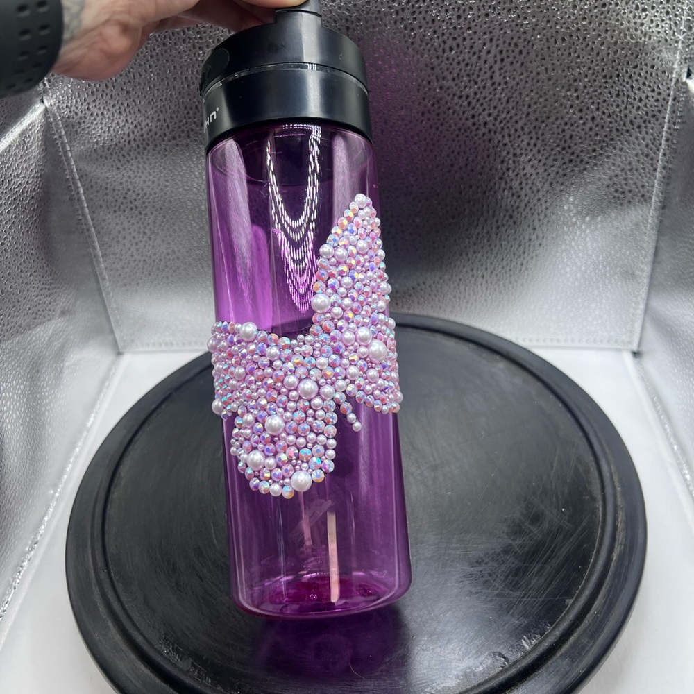 Purple Bejeweled speaker Water Bottle